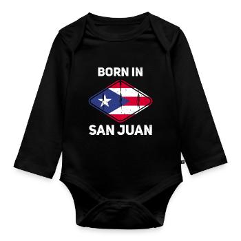 Puerto Rico - Baby Bio-Langarm-Body - Schwarz - Vorne