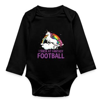 Ich Lutsche Am Fantasy Football -Verlierer - Baby Bio-Langarm-Body - Schwarz - Vorne