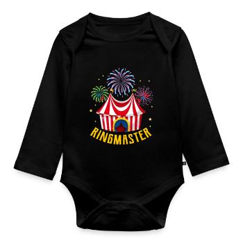 Ringmaster – Circus Enthusiast Ringleader - Organic Longsleeve Baby Bodysuit - black - Front