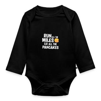 Pfannkuchen Liebhaber Geschenk Pfannkuchen Spruch - Baby Bio-Langarm-Body - Schwarz - Vorne