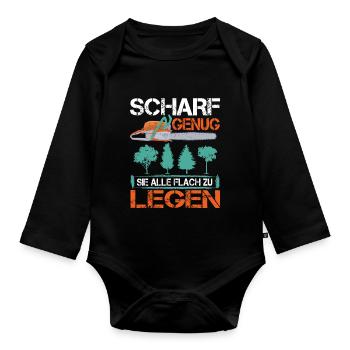 Scharf Genug Sie Alle Flach zu legen Forstwirt - Baby Bio-Langarm-Body - Schwarz - Vorne