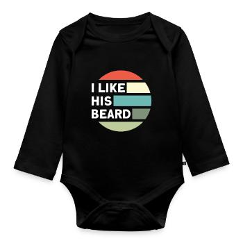 Beards Saying Funny Beard Gift Beard - Organic Longsleeve Baby Bodysuit - black - Front