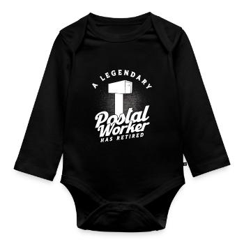 Facteur Facteur Facteur Livraison de colis Job Postman - Body Bébé bio manches longues - noir - Devant