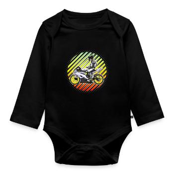 Moto Lifestyle / Moto / Motos motard - Body Bébé bio manches longues - noir - Devant