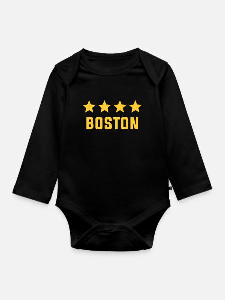 Boston - Baby Bio-Langarm-Body - Schwarz