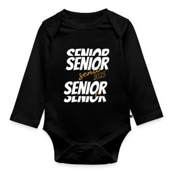 senior 2023 class of 2023 graduation 2023 gift - Organic Longsleeve Baby Bodysuit - black - Front