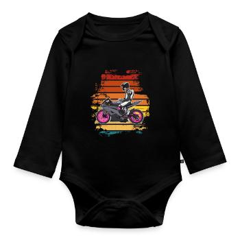Motorcycle Lifestyle / Motorcycle / Motorcycle biker - Organic Longsleeve Baby Bodysuit - black - Front