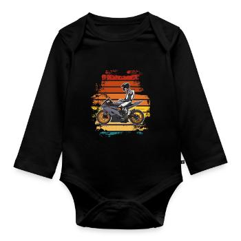 Motorcycle Lifestyle / Motorrad / Motorräder biker - Baby Bio-Langarm-Body - Schwarz - Vorne