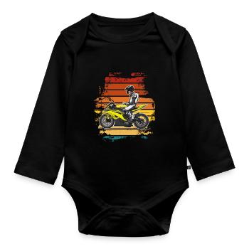 Motorcycle Lifestyle / Motorrad / Motorräder biker - Baby Bio-Langarm-Body - Schwarz - Vorne