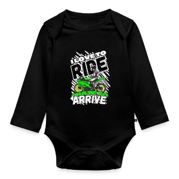 Motorcycle Lifestyle / Motorcycle / Motorcycle biker - Organic Longsleeve Baby Bodysuit - black - Front