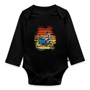 Moto Lifestyle / Moto / Moto motard - Body Bébé bio manches longues - noir - Devant
