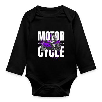 Moto Lifestyle / Moto / Moto motard - Body Bébé bio manches longues - noir - Devant