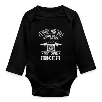 Ich Fahre Nicht Mit Meinem Eigenen Fahrrad, - Baby Bio-Langarm-Body - Schwarz - Vorne