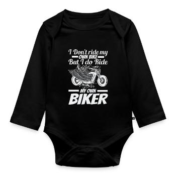 Je ne fais pas de vélo moi-même, - Body Bébé bio manches longues - noir - Devant