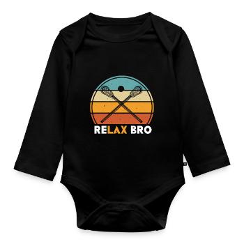 Relax Bro Retro Vintager - Body Bébé bio manches longues - noir - Devant