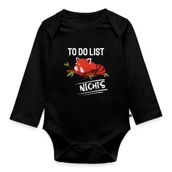 Chinesisches Tier Geschenk Lustiges Roter Panda - Baby Bio-Langarm-Body - Schwarz - Vorne