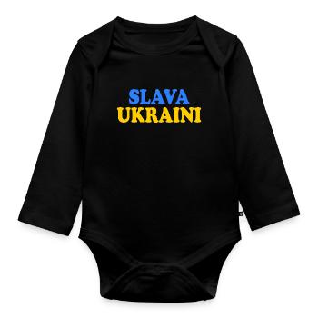 Ukraine - Organic Longsleeve Baby Bodysuit - black - Front