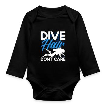 Sporttauchen Geschenk Unterwasser Sporttaucher - Baby Bio-Langarm-Body - Schwarz - Vorne