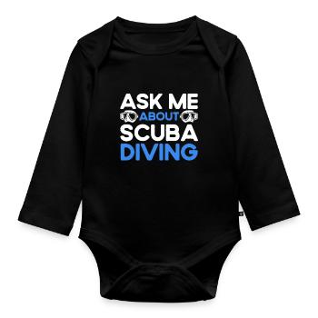 Sporttauchen Geschenk Unterwasser Sporttaucher - Baby Bio-Langarm-Body - Schwarz - Vorne