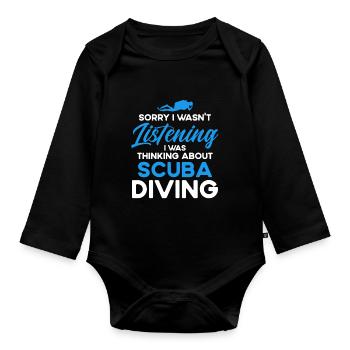 Cadeau de plongée sous-marine Plongeur sous-marin - Body Bébé bio manches longues - noir - Devant