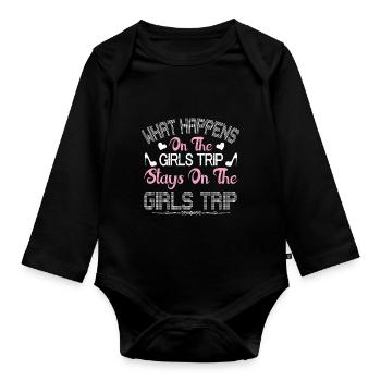 Ce qui se passe sur le voyage des filles reste drôle - Body Bébé bio manches longues - noir - Devant