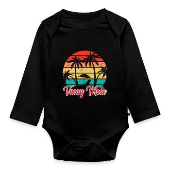 Vacay Mode Holiday Road Trip Holiday Outfit - Organic Longsleeve Baby Bodysuit - black - Front