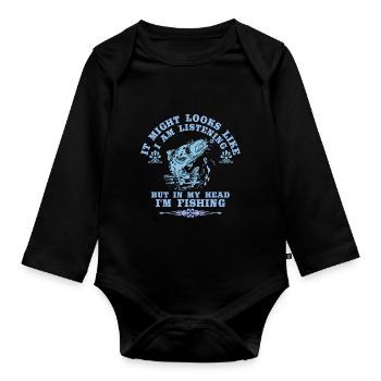 It may look like I'm - Organic Longsleeve Baby Bodysuit - black - Front