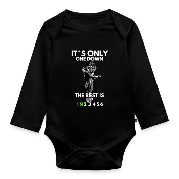 Supermoto / Supermotard / Supermoto Wheelie Biker - Organic Longsleeve Baby Bodysuit - black - Front