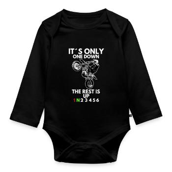 Supermoto / Supermotard / Supermoto Wheelie Biker - Organic Longsleeve Baby Bodysuit - black - Front