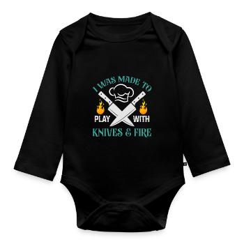 Chef Citation Cadeau Drôle Chef - Body Bébé bio manches longues - noir - Devant