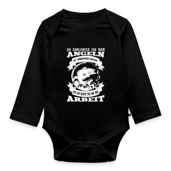 Ein Schlechter Tag Beim Angeln Ist Immer Noch - Baby Bio-Langarm-Body - Schwarz - Vorne