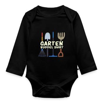 Garden Buddel Shirt Gardening Gardening - Organic Longsleeve Baby Bodysuit - black - Front