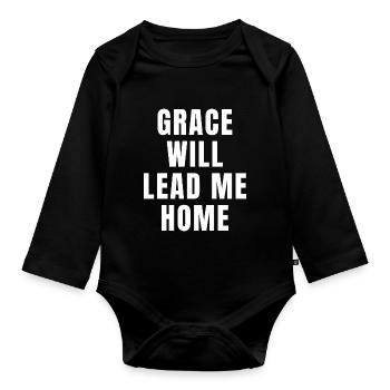 La grâce vous conduira à la maison - Christian - Body Bébé bio manches longues - noir - Devant