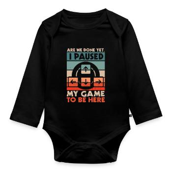 Conception de jeu Je possède mon jeu ici - Body Bébé bio manches longues - noir - Devant