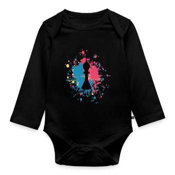 Chess Bishop Color Splash - Baby Bio-Langarm-Body - Schwarz - Vorne