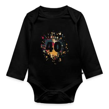 Numéro 40e couleur Splash - Body Bébé bio manches longues - noir - Devant