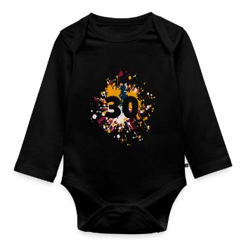Nombre 30e couleur Splash - Body Bébé bio manches longues - noir - Devant