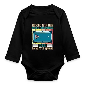 Reicht Mir Den Queue Ihr Narren Billard Pool - Baby Bio-Langarm-Body - Schwarz - Vorne