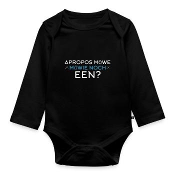 Speaking of seagull Möwie Noch een Moin Northern Germany - Organic Longsleeve Baby Bodysuit - black - Front
