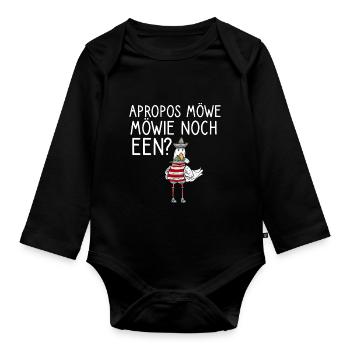Apropos Möwe Möwie Noch een Norden Norddeutsche - Baby Bio-Langarm-Body - Schwarz - Vorne