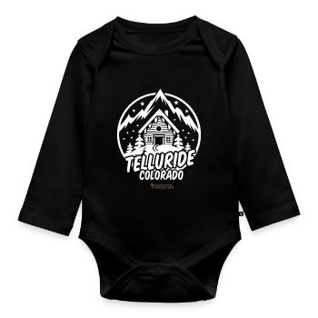 Station de ski de Telluride Colorado - Body Bébé bio manches longues - noir - Devant