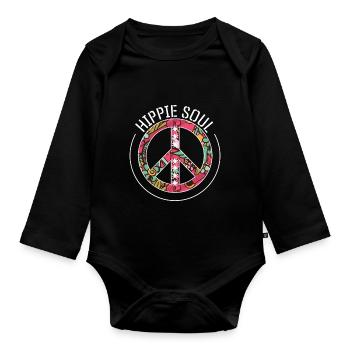 hippie seele - Baby Bio-Langarm-Body - Schwarz - Vorne