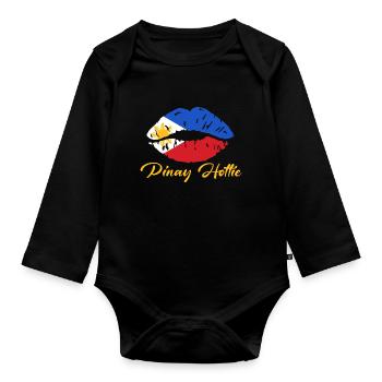 Girls Design für stolze Pinays - Baby Bio-Langarm-Body - Schwarz - Vorne