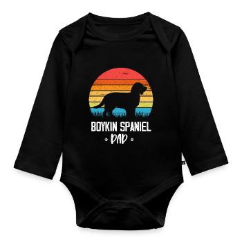 Boykin Spaniel - Organic Longsleeve Baby Bodysuit - black - Front