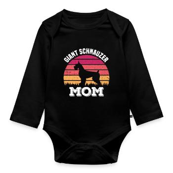 Schnauzer Mama - Baby Bio-Langarm-Body - Schwarz - Vorne