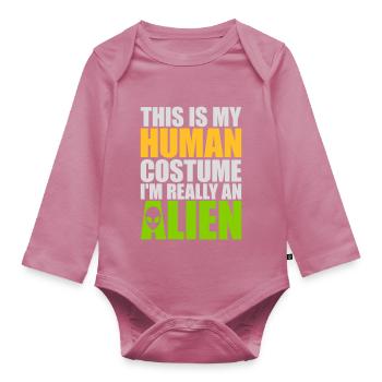 Citation extraterrestre de costume humain - Body Bébé bio manches longues - mauve - Devant