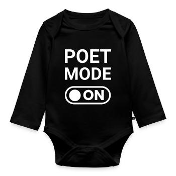 Poet Mode ON - Organic Longsleeve Baby Bodysuit - black - Front