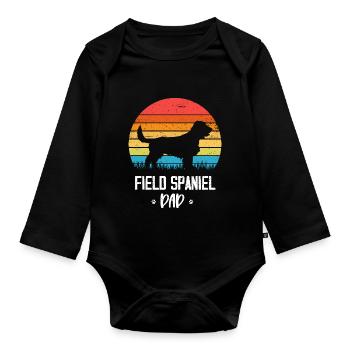 Field Spaniel Papa Retro Vintage - Body Bébé bio manches longues - noir - Devant