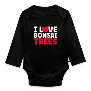 Bonsai Tree Gift Japan Bonsai Garden - Organic Longsleeve Baby Bodysuit - black - Front