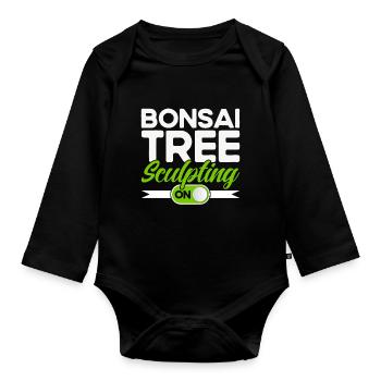 Bonsai Tree Gift Japan Bonsai Garden - Organic Longsleeve Baby Bodysuit - black - Front